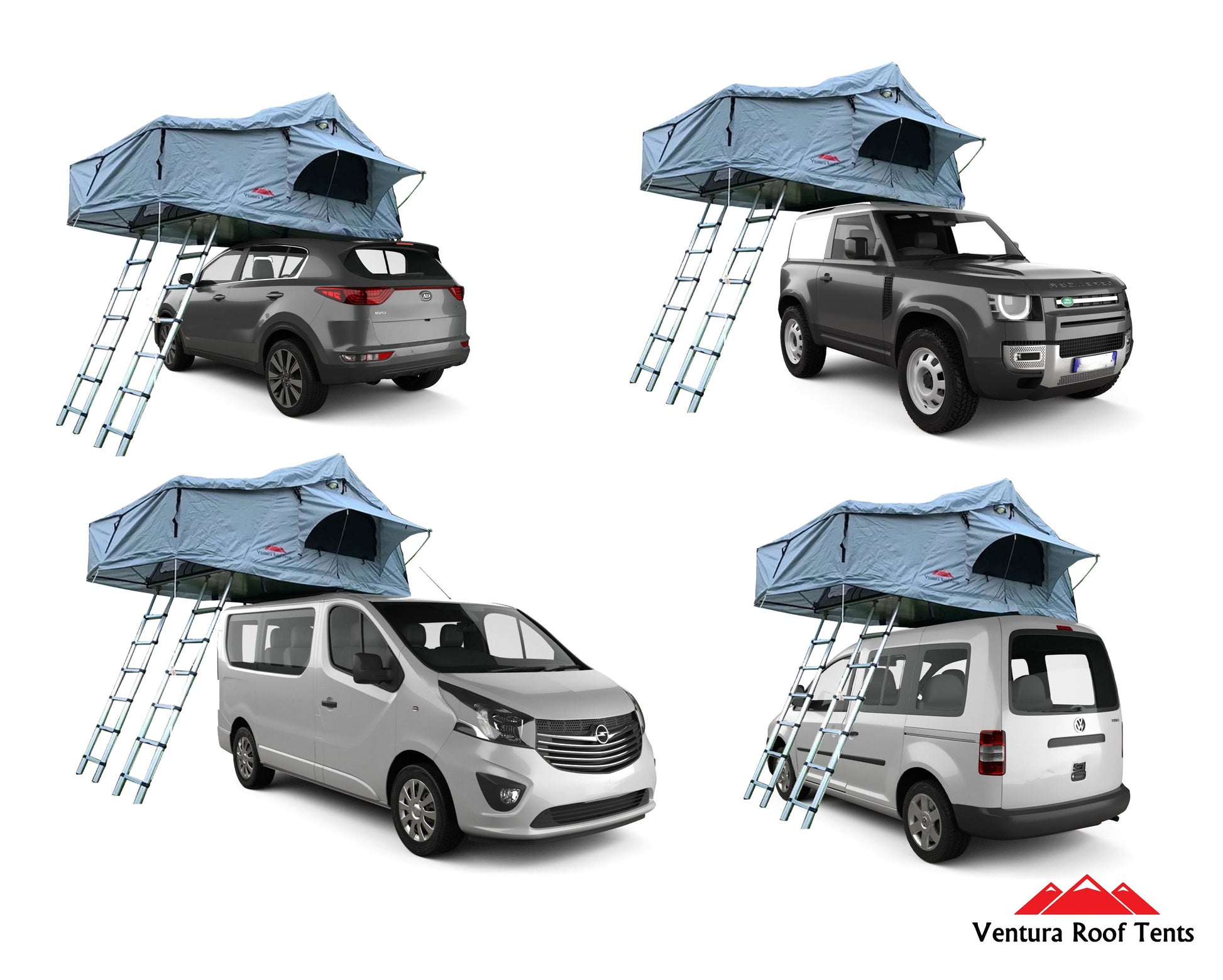 Extended Twin Ladder Ventura Deluxe 1.8 Roof Top Tent (IN STOCK)