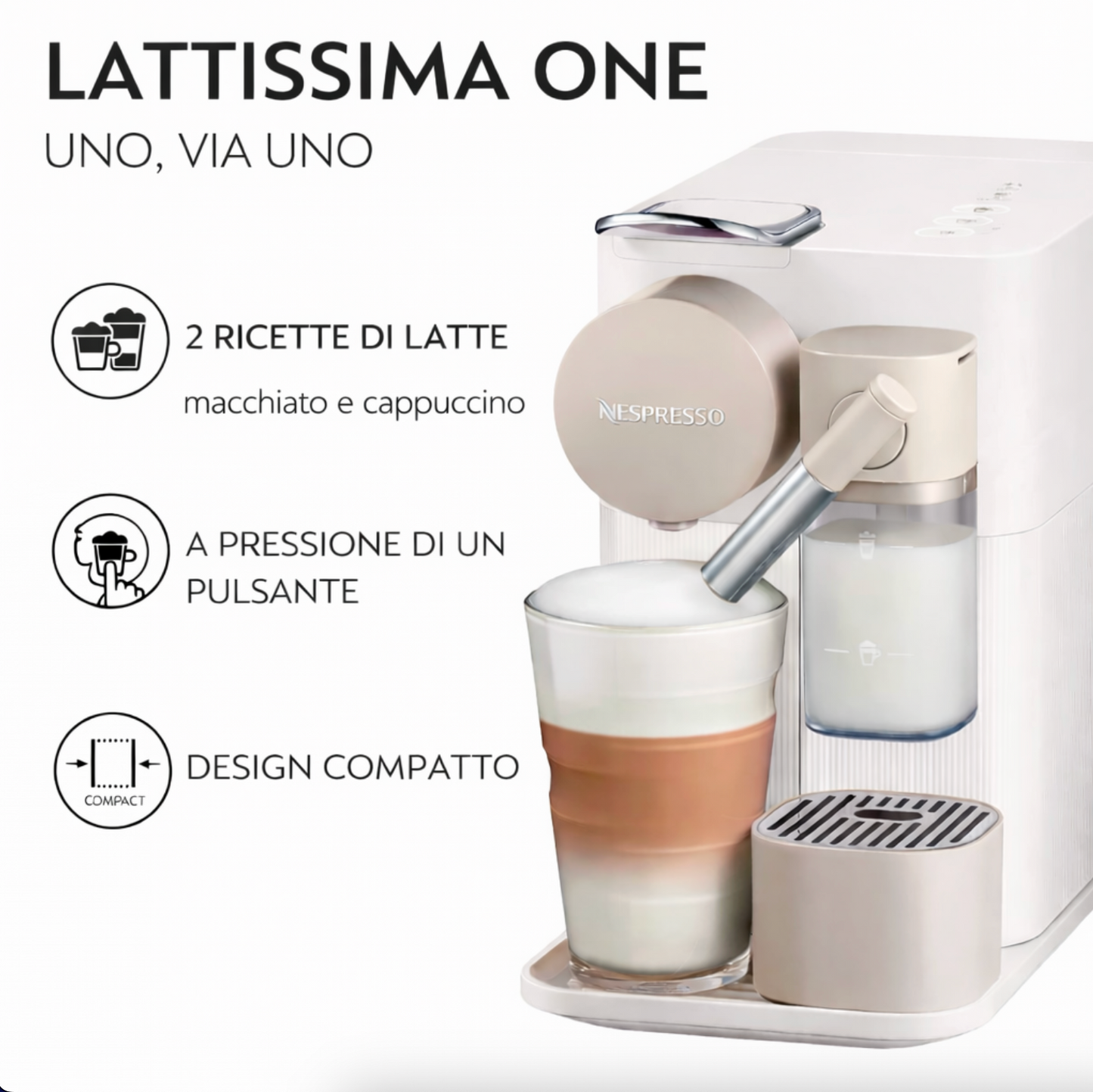 Cafetera Automática - De'Longhi Nespresso Lattissima One ☕️🎁 +100 cápsulas GRATIS