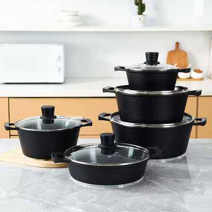Set de Utensilios de Cocina con Olla y Sartén con Revestimiento de Piedra Maifan