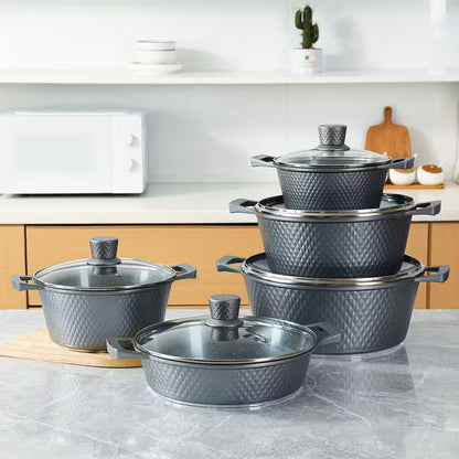 Set de Utensilios de Cocina con Olla y Sartén con Revestimiento de Piedra Maifan