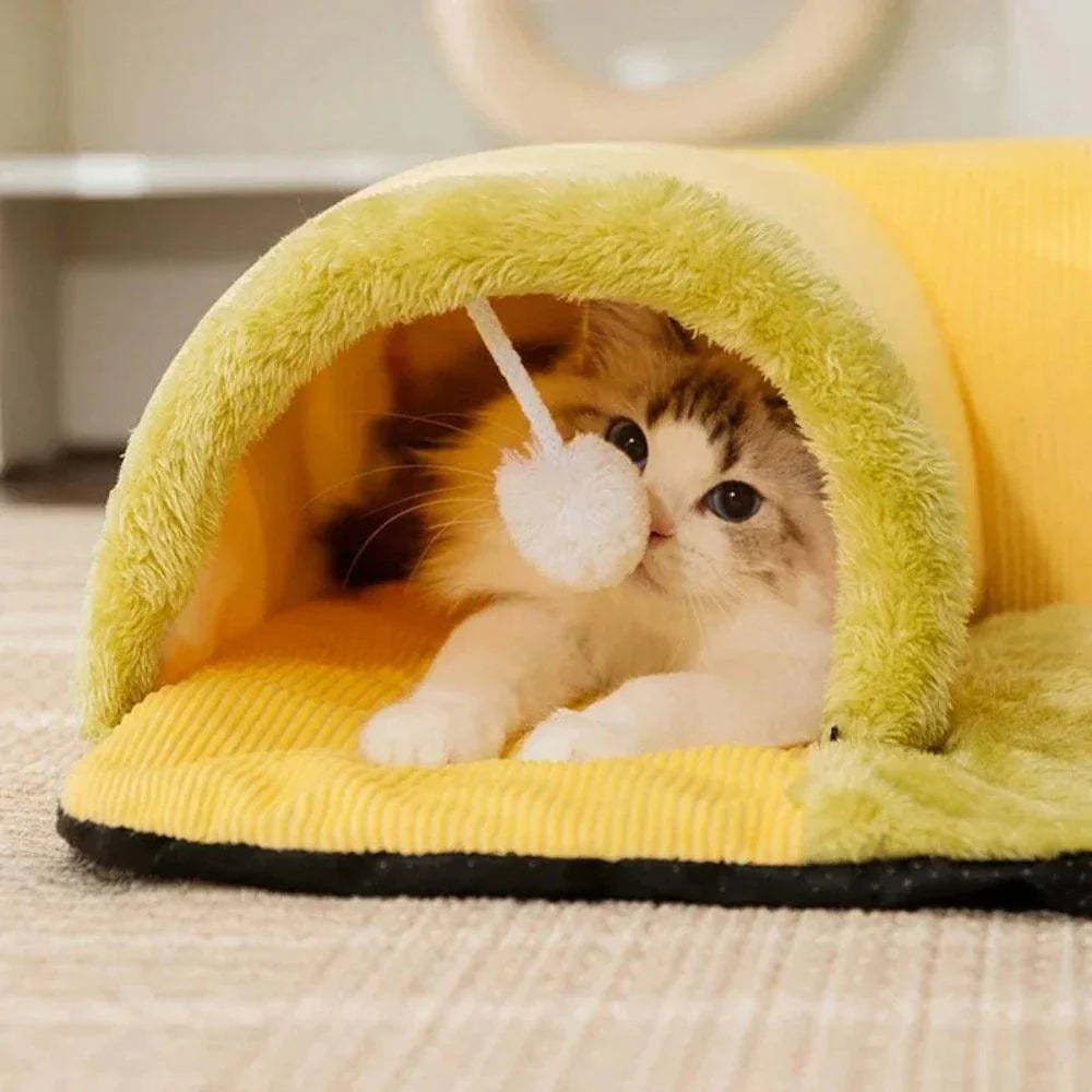 Túnel de alfombra para gatos
