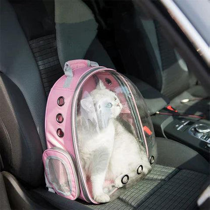 Mochila de transporte espacial para mascotas con visera