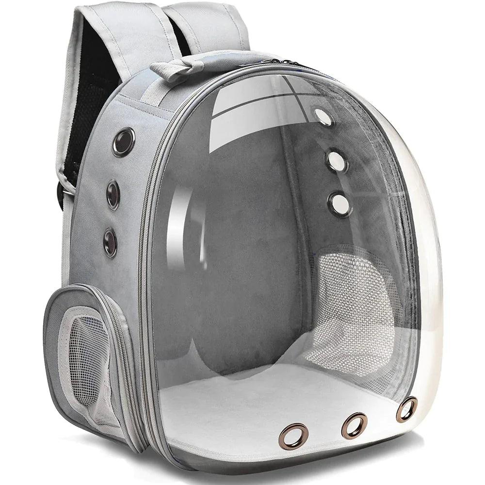 Mochila de transporte espacial para mascotas con visera