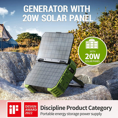 Estación de energía portátil con panel solar de 30W