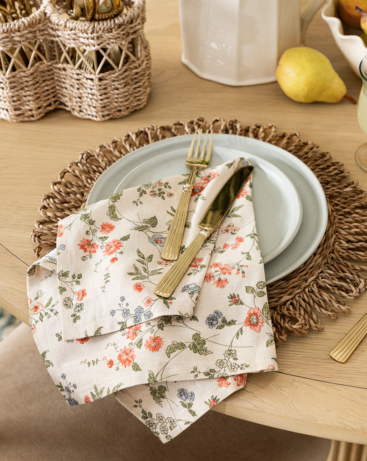 Individual de mesa McGee & Co. x Loeffler Randall Elise de hierba marina