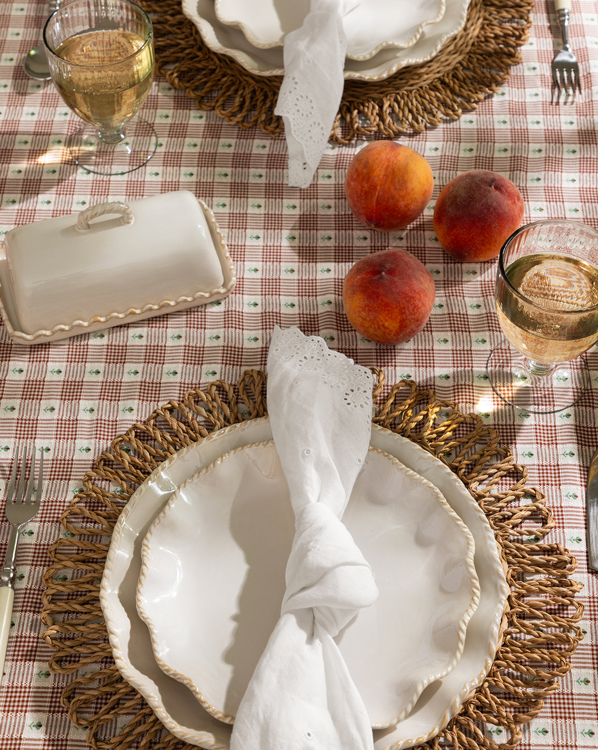 Individual de mesa McGee & Co. x Loeffler Randall Elise de hierba marina