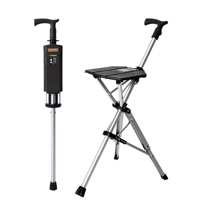 👉 Silla plegable y bastón 2 en 1, automático