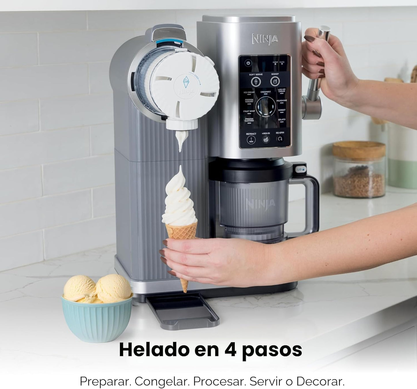 Máquina para hacer helados 13 en 1: prepara helado, sorbete y yogur helado en casa.