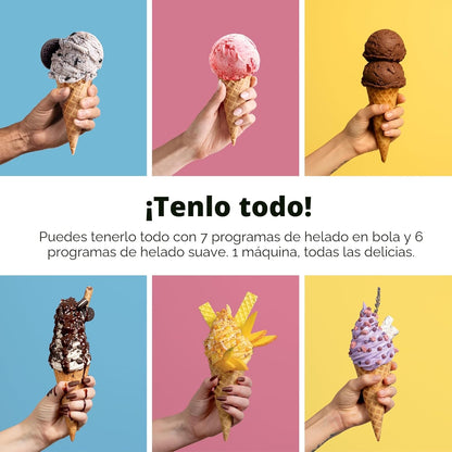Máquina para hacer helados 13 en 1: prepara helado, sorbete y yogur helado en casa.