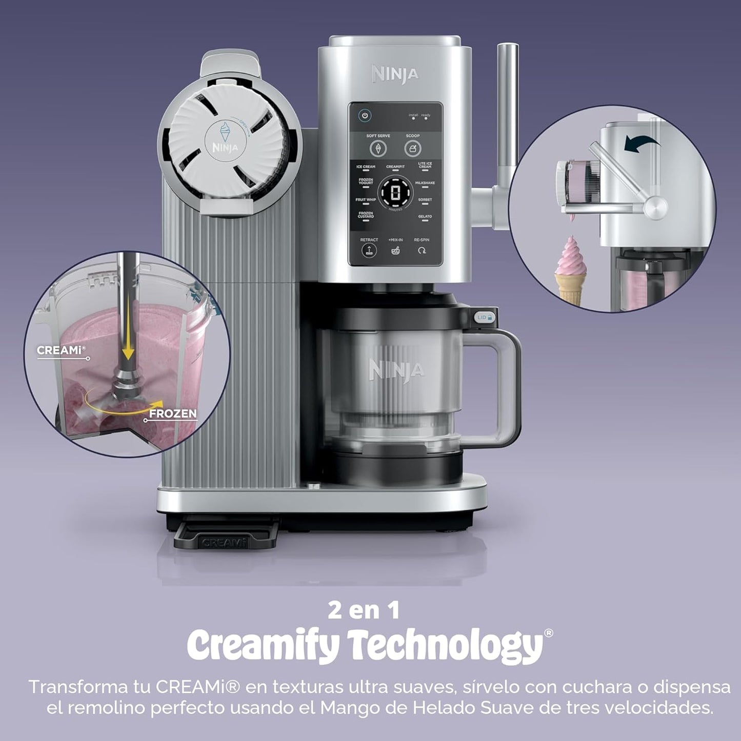 Máquina para hacer helados 13 en 1: prepara helado, sorbete y yogur helado en casa.
