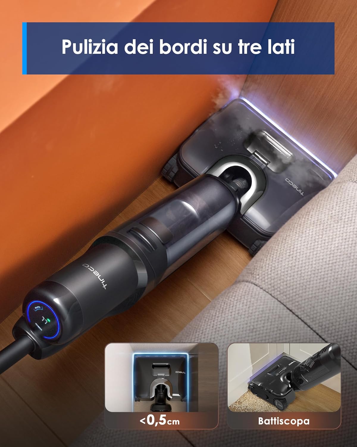 FLOOR ONE S7 Stretch Limpiador a Vapor y Aspiradora Inalámbrica