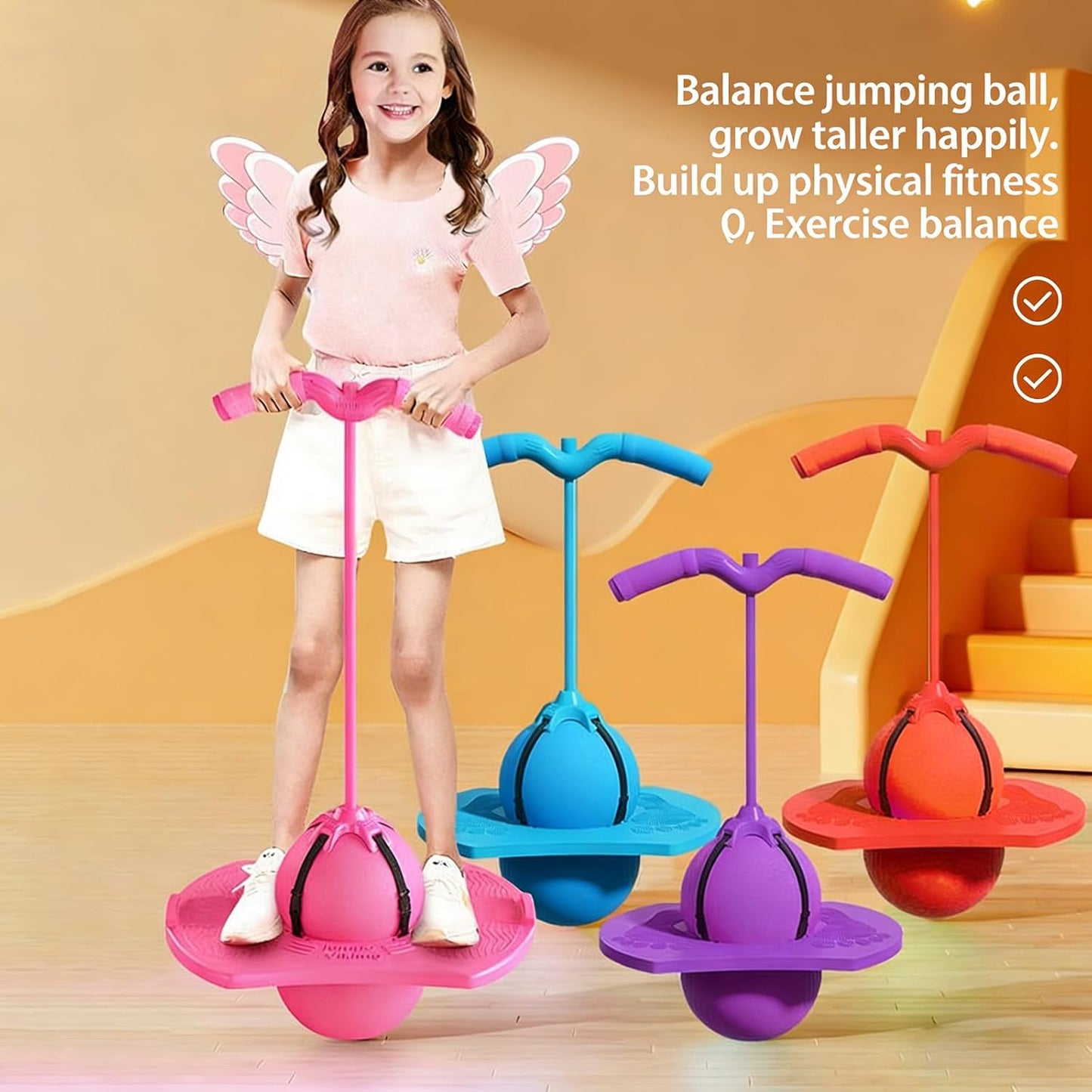 Palla da salto per l’equilibrio con maniglia e pompa per pallone