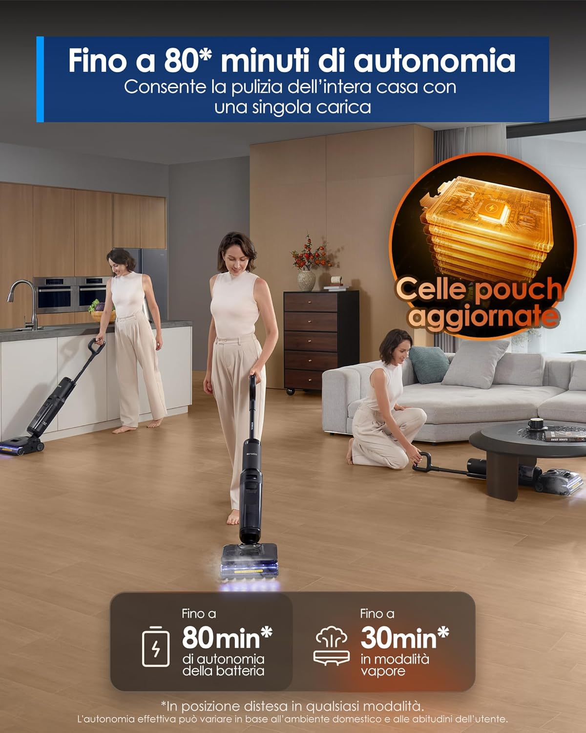 FLOOR ONE S7 Stretch Limpiador a Vapor y Aspiradora Inalámbrica