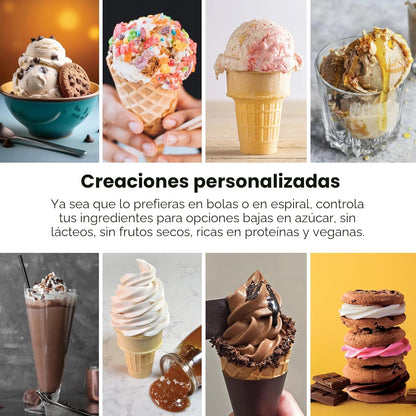 Máquina para hacer helados 13 en 1: prepara helado, sorbete y yogur helado en casa.