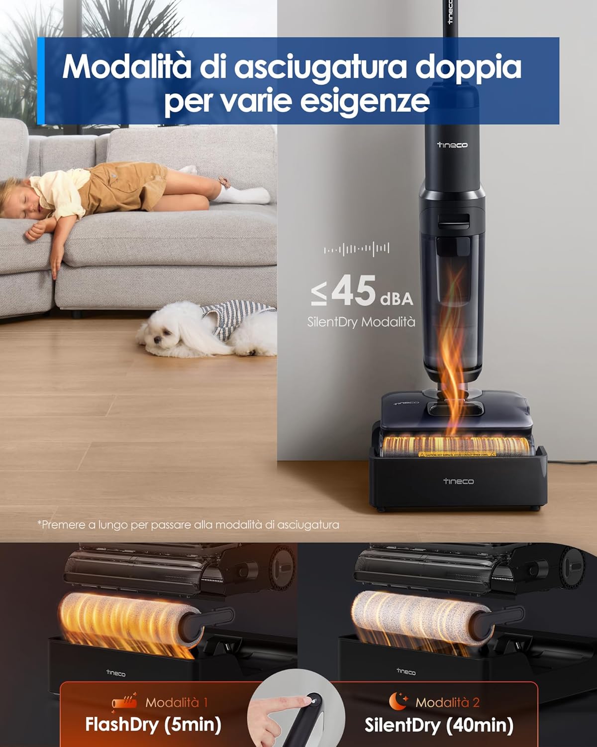 FLOOR ONE S7 Stretch Limpiador a Vapor y Aspiradora Inalámbrica