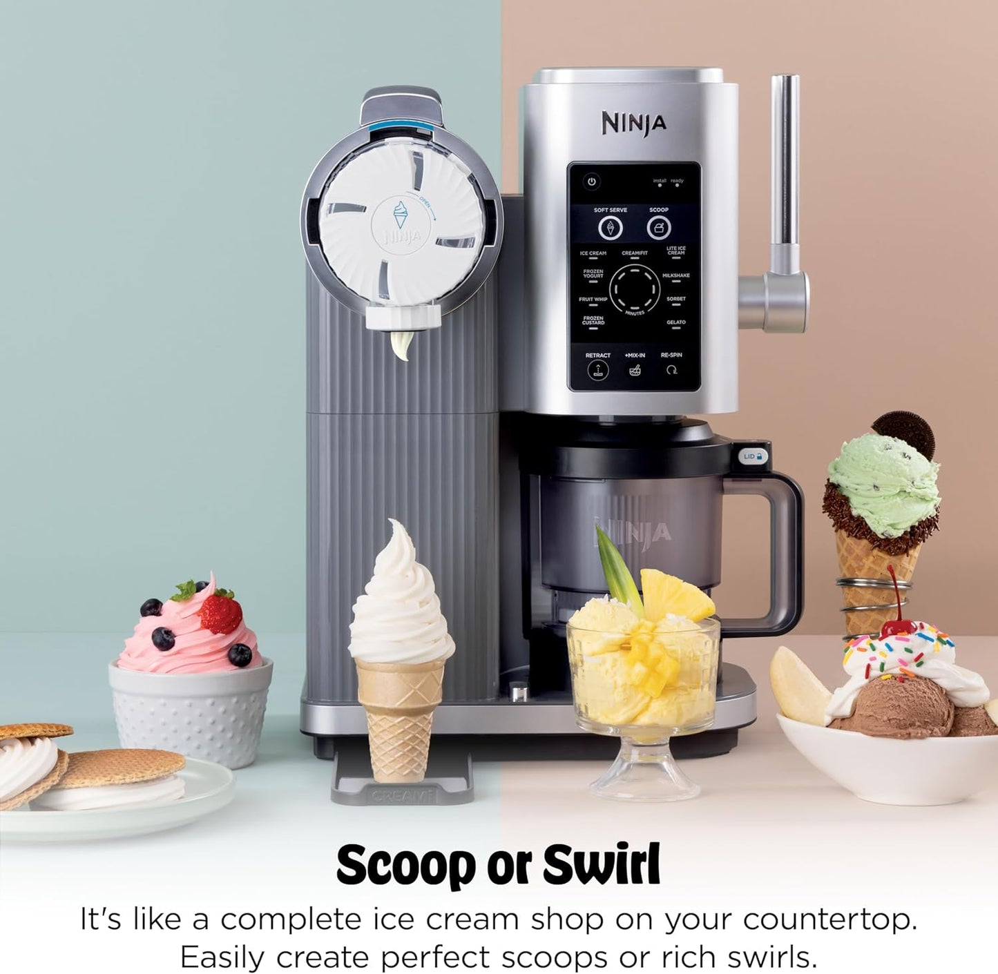 Máquina para hacer helados 13 en 1: prepara helado, sorbete y yogur helado en casa.