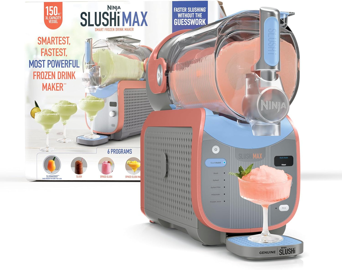 Ninja SLUSHi XXL – Máquina inteligente de granizados de 150 oz, 6 programas, FS605 + libro de cócteles de regalo