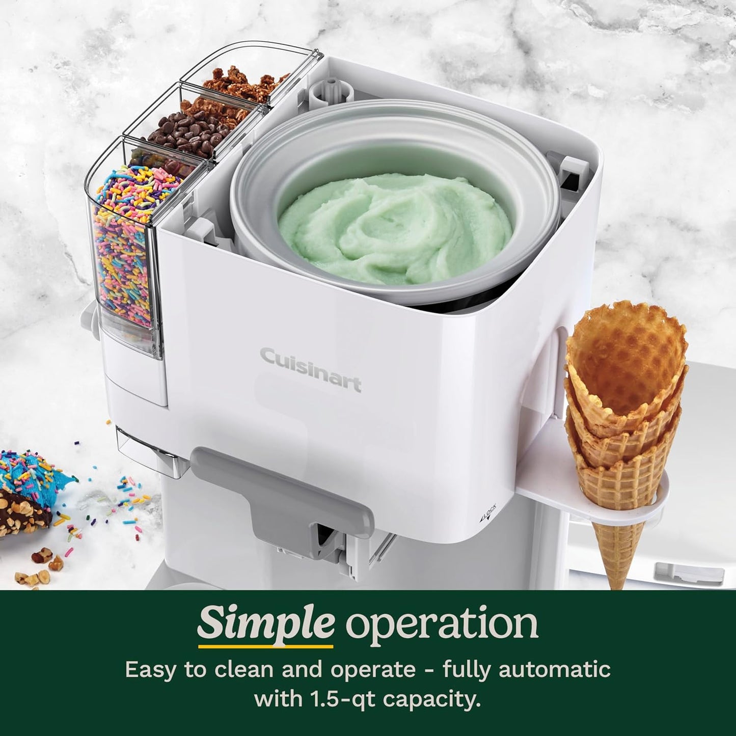 Máquina de helados y yogur soft serve automática de 1,5 L con mezclador | Blanco